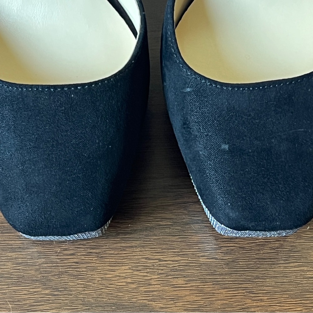 Jessica Simpson Katina Sparkly Velvety Platform Chunky Heels - Size 6 - Picture 10 of 11